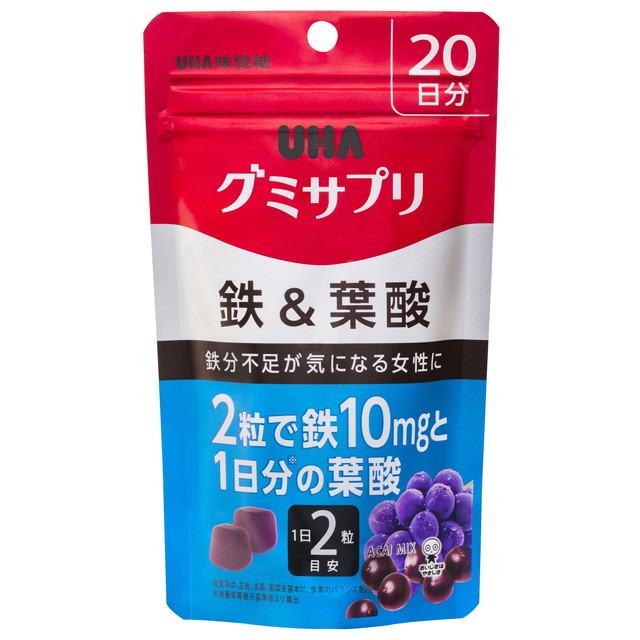 グミサプリ鉄&葉酸 20日分 100g | 味覚糖