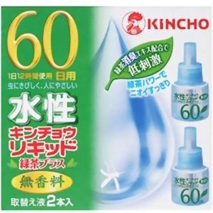 金鳥リキッド６０日水性取替え液無香料緑茶プラス 2本 | 大日本除虫菊