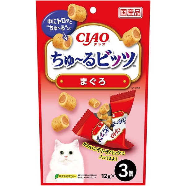 ＣＩＡＯちゅ？るビッツまぐろ １２ｇ×３個 | イナバ食品