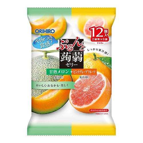 ぷるんと蒟蒻ゼリーメロン＋ＰＧＦ １２個入 | オリヒロ