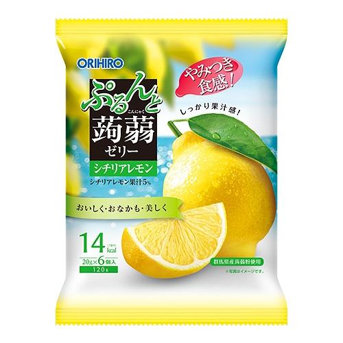 ぷるんと蒟蒻ゼリーパウチレモン ２０ｇ×６個入 | オリヒロ