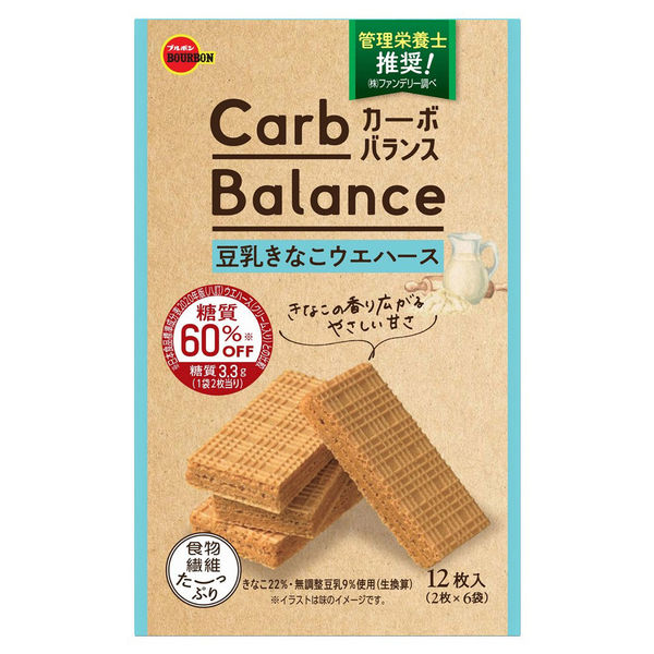カーボバランス豆乳きなこウエハース １２枚（２枚×６袋） | ブルボン