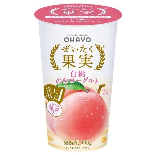 ぜいたく果実白桃のむヨーグルト １８０ｇ | オハヨー乳業