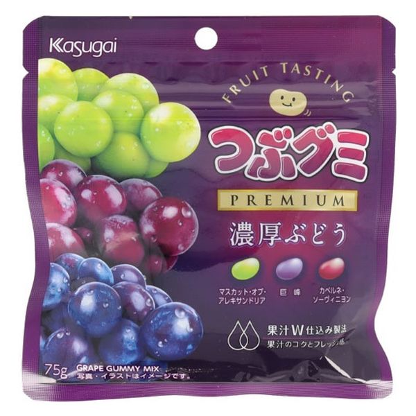 つぶグミＰＲＥＭＩＵＭ濃厚ぶどう ７５ｇ | 春日井