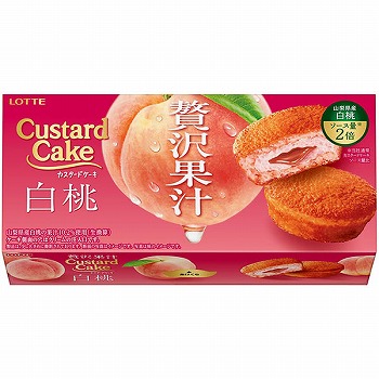 カスタードケーキ贅沢果汁白桃 ６個 | ロッテ