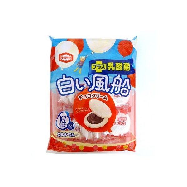 白い風船　チョコクリーム １８枚 | 亀田
