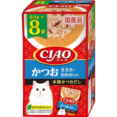 チャオＰ　カツオササミオカカ ４０ｇ×８袋 | いなば食品（株）