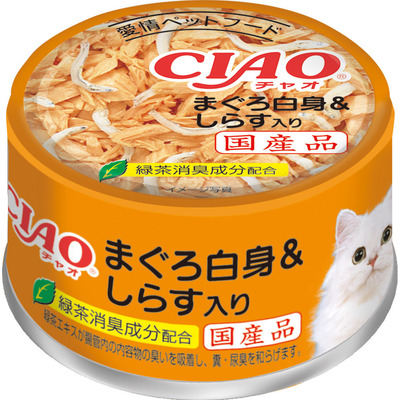 チャオ缶　まぐろ白身＆しらす ８５ｇ | いなば食品（株）
