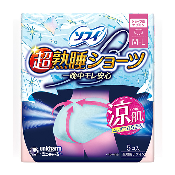 ソフィ超熟睡ショーツ涼肌ＭＬ５枚 ５個 | ユニ・チャーム