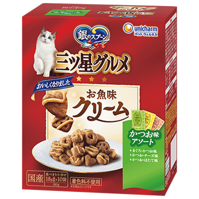 三ツ星グルメお魚クリームかつお３種 １８０ｇ | ユニ・チャーム