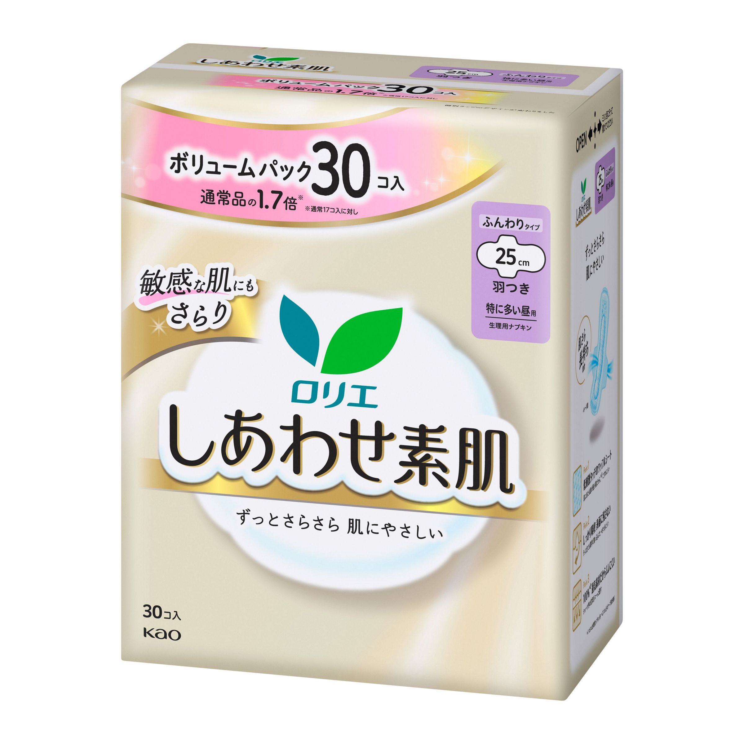 ロリエ幸せ素肌多い昼羽 ３０個 | 花王