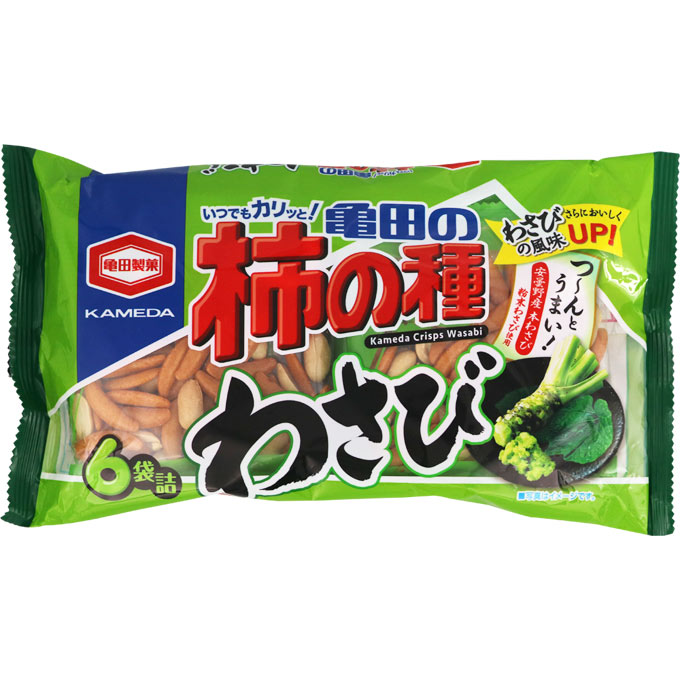 亀田の柿の種わさび６袋詰 １８２ｇ | 亀田