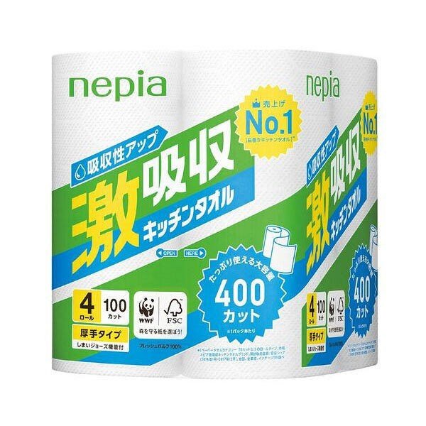 ネピア　激吸収キッチンタオル １００カット×４Ｒ | ネピア