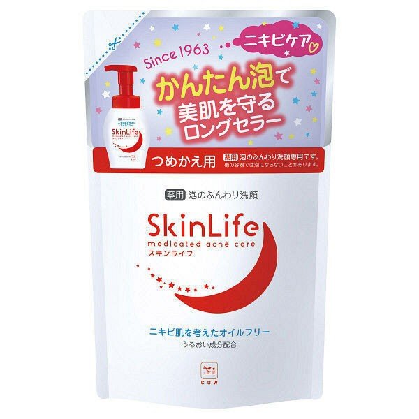 スキンライフ　薬用泡洗顔　詰替 １８０ｍｌ | 牛乳石鹸