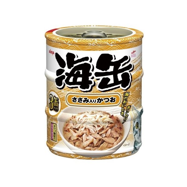 在庫状況】海缶ミニ3P ささみ入りかつお 60g×3 | アイシア取扱