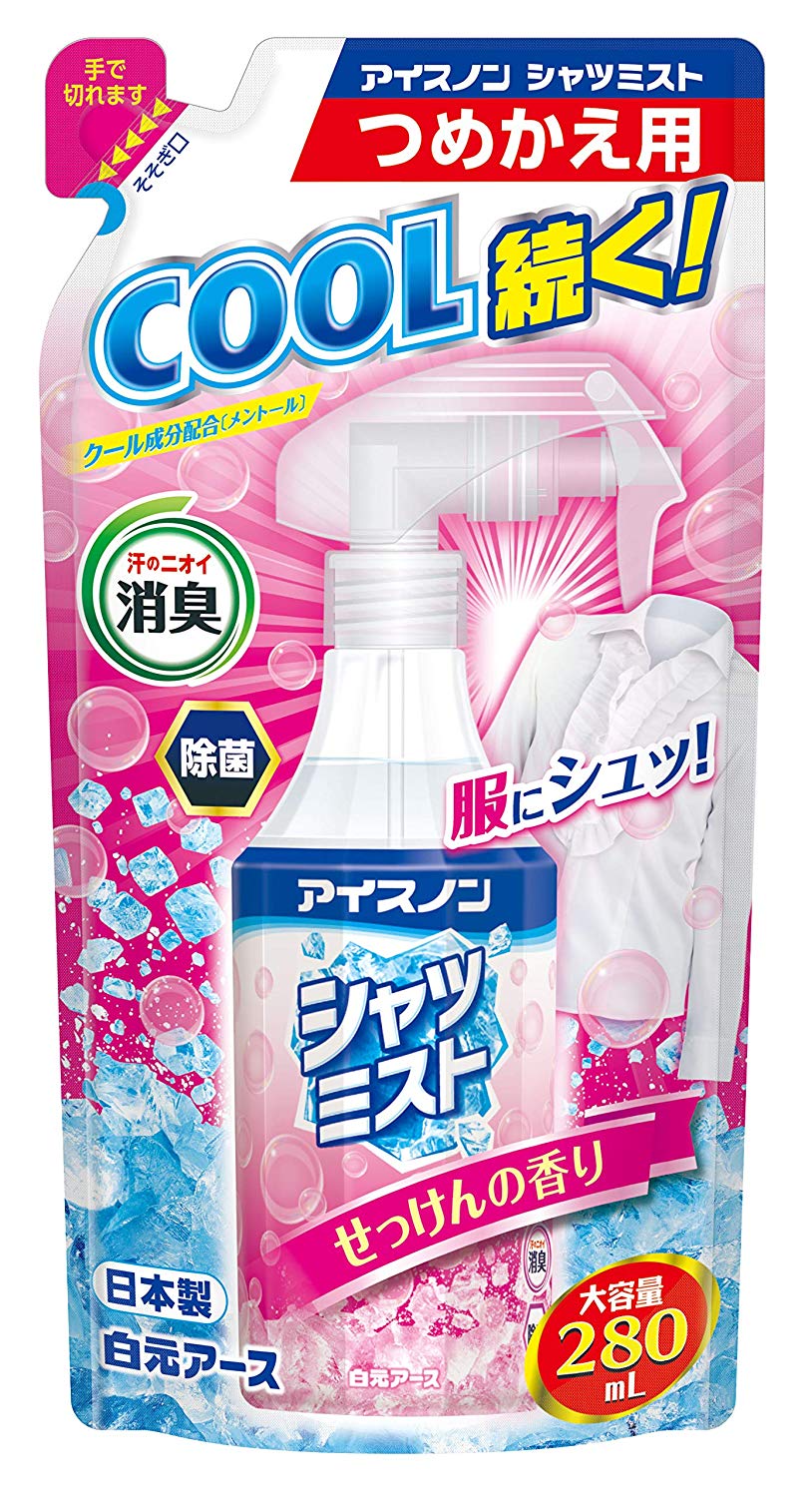 アイスノンシャツミスト　せっけんの香り　大容量 ３００ｍｌ | 白元アース
