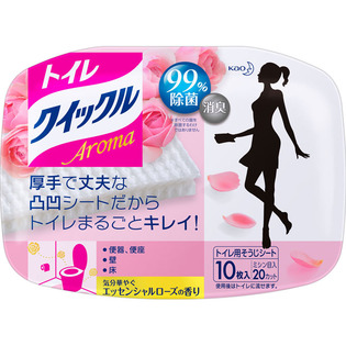 トイレクイックルＡＲＯＭＡ　Ｅローズの香り 容器入り１０枚 | 花王