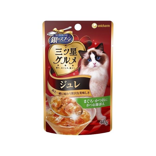 銀スプ三ツ星ジュレかつお節添え ４０ｇ | ユニ・チャーム