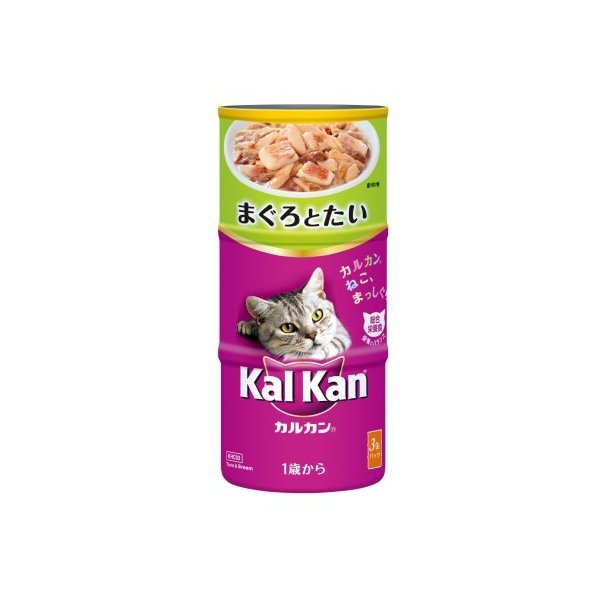 カルカンハンディ缶　１歳から　まぐろとたい １６０ｇ×３Ｐ | マースジャパン