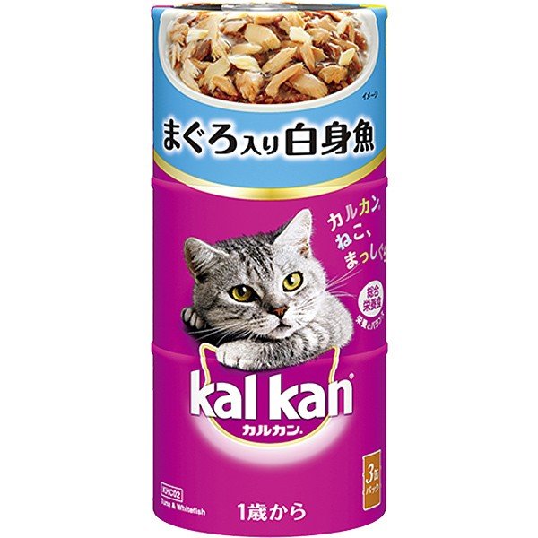 カルカンハンディ缶　１歳から　まぐろと白身魚 １６０ｇ×３Ｐ | マースジャパン