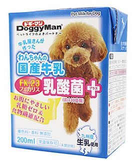 わんちゃんの国産牛乳　乳酸菌プラス ２００ｍｌ | ドギーマン