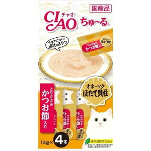 ＣＩＡＯちゅーるオホーツクとりささみかつお節入 １４ｇ×４Ｐ | イナバ食品
