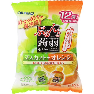 ぷるんと蒟蒻ゼリーパウチマスカット＋オレンジ ２０ｇ×１２個 | オリヒロ