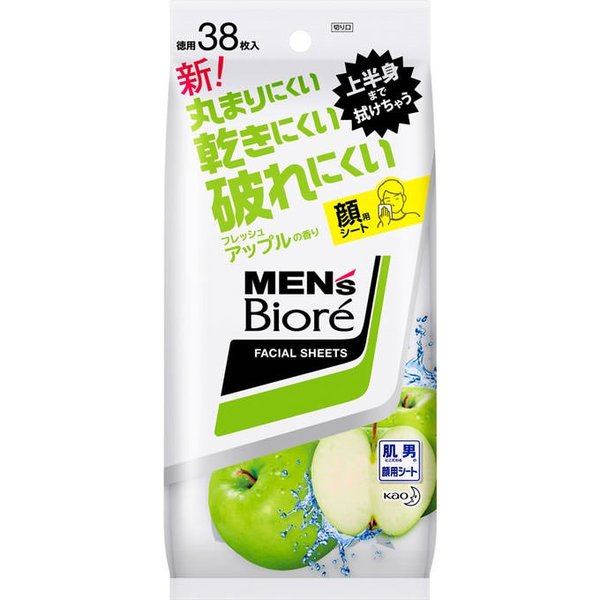メンズビオレ洗顔シート　Ｆアップル　卓上用 ３８枚 | 花王