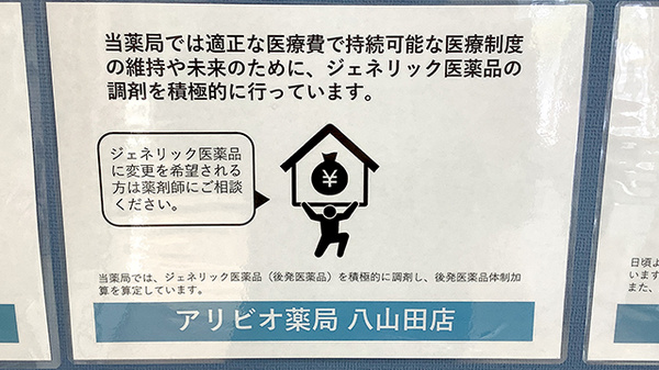 ジェネリック医薬品への切り替えも可能です