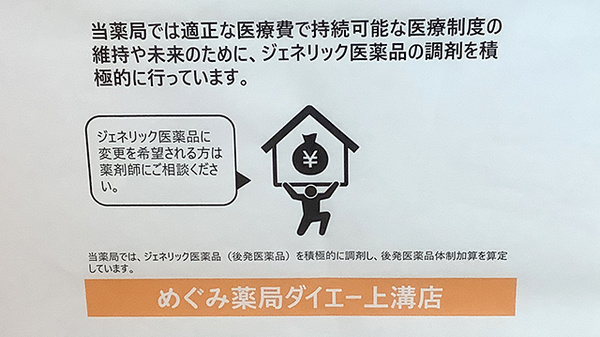 ジェネリック医薬品に切り替え可能です。