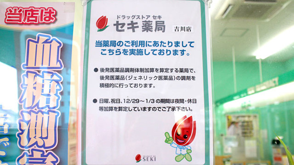 セキ薬局　吉川店のジェネリック対応