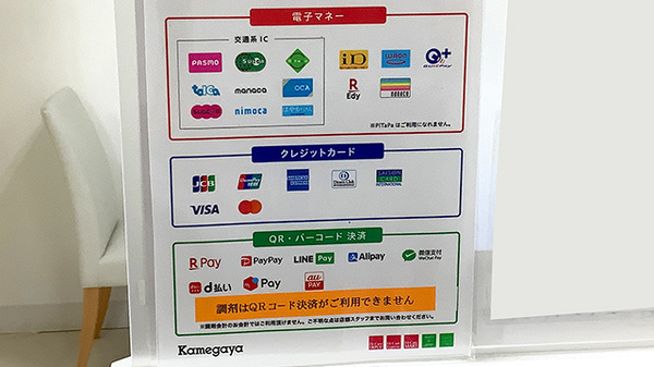 フィットケアエクスプレス　新横浜駅ビル店薬局のクレカ/電子マネー/スマホ決済対応