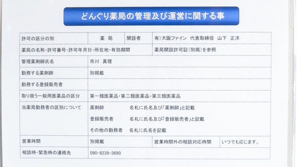 どんぐり薬局の夜間休日対応
