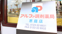 アルファ調剤薬局恵庭店の看板