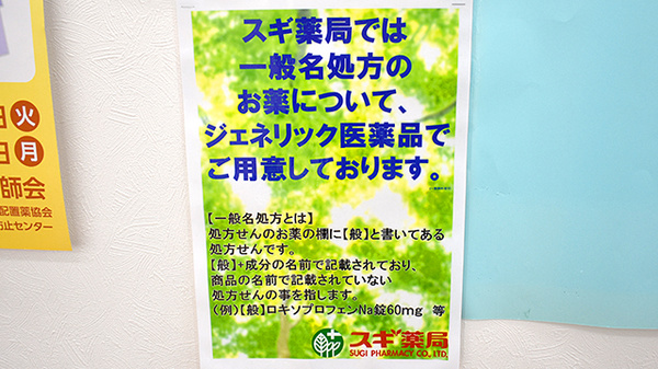 スギ薬局　関町北店のジェネリック対応