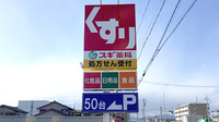 スギ薬局　四日市中央店の看板