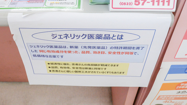スギ薬局　石巻店のジェネリック対応