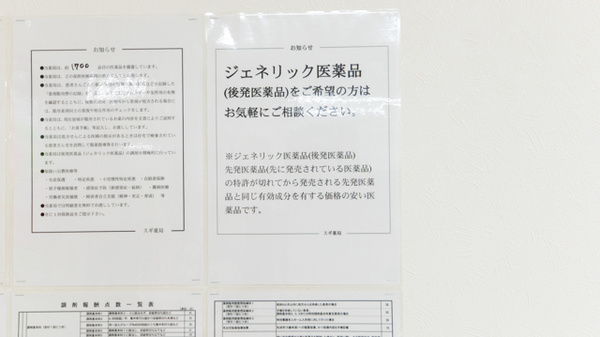 スギ薬局　千里山店のジェネリック対応