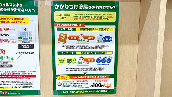 スギ薬局　大和田駅前調剤店のかかりつけ薬局対応