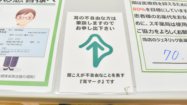 スギ薬局　サンシ生桑店の筆談対応