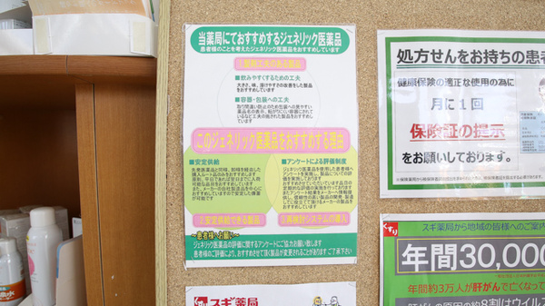 スギ薬局　野洲店のジェネリック対応