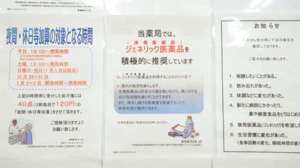 調剤薬局ツルハドラッグ神居3条店のジェネリック対応