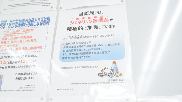 調剤薬局ツルハドラッグ豊岡12条店のジェネリック対応