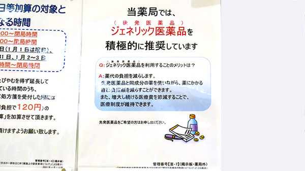 調剤薬局ツルハドラッグ白鳥店のジェネリック対応