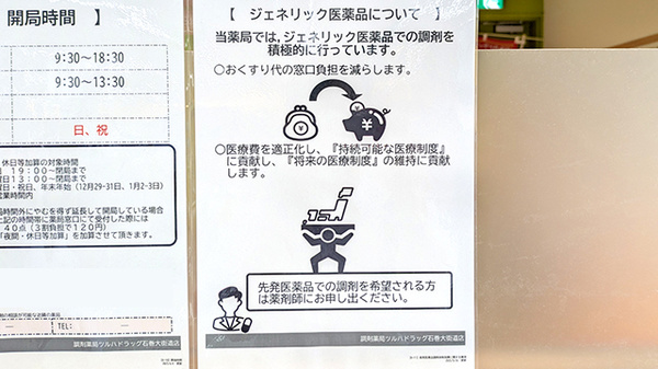 調剤薬局ツルハドラッグ石巻大街道店のジェネリック対応