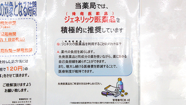 調剤薬局ツルハドラッグ利府店のジェネリック対応