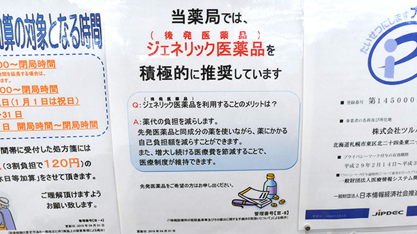 調剤薬局ツルハドラッグむつ店のジェネリック対応