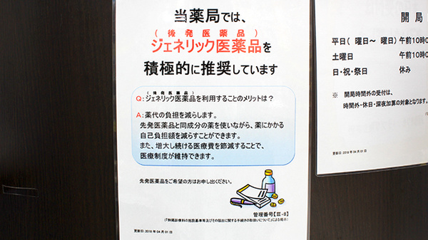 調剤薬局ツルハドラッグ南池袋店のジェネリック対応