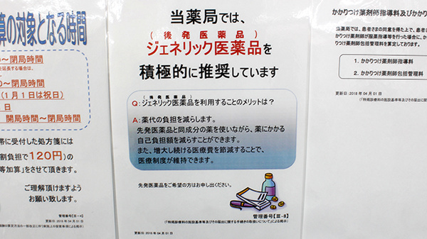 調剤薬局ツルハドラッグ小竹向原店のジェネリック対応