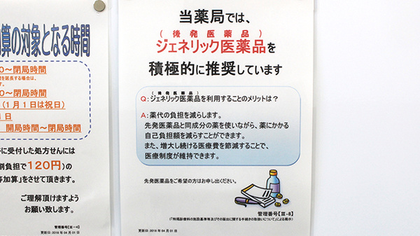 調剤薬局ツルハドラッグ淵野辺駅前店のジェネリック対応